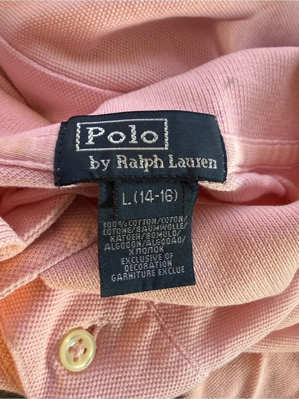 Ralph Lauren Light Pink Polo Shirt with Navy Pony